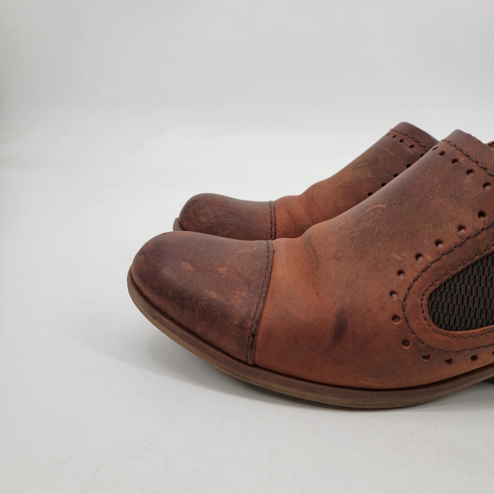 Kork Ease Brown Leather Loafers Size 9 Cap Toe Distressed Classic Minimalist - Picture 13 of 16
